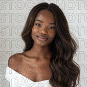 Melanin Beauty Stock Photo Young Model Soft Curls