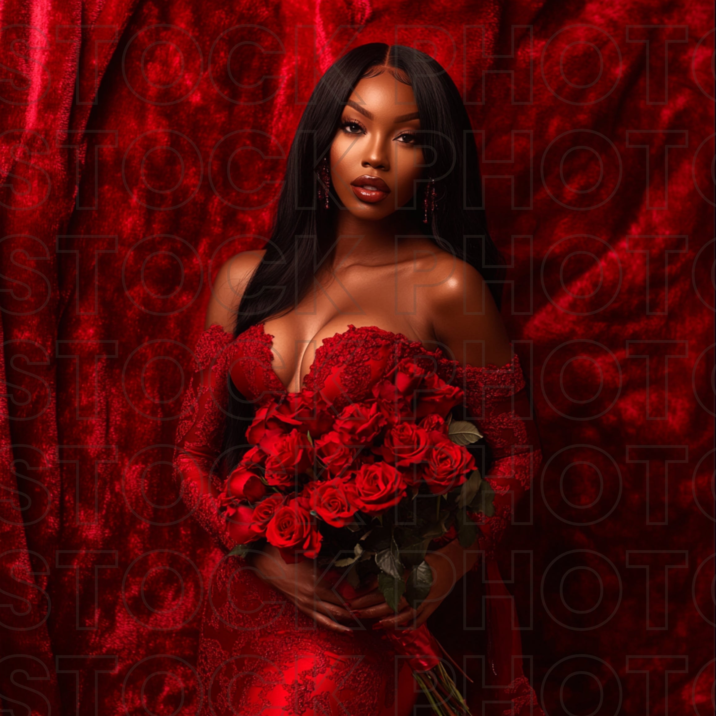 Valentine's Hair Stock Photo Big Layered Curls