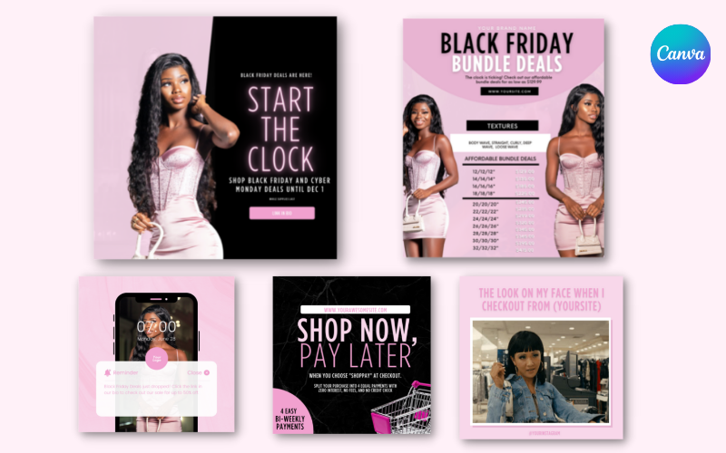 Black Friday Themed Instagram Post Templates