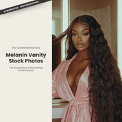 Melanin Vanity Stock Photo Wavy Hair