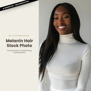 Melanin Beauty Stock Photo Side Part Slight Smile
