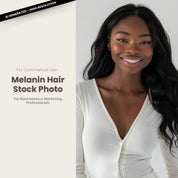 Melanin Beauty Stock Photo Younger Model with Loose Waves