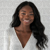Melanin Beauty Stock Photo Younger Model with Loose Waves